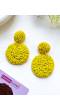 Yellow Circles Handmade Beaded Earrings for Women and Girls