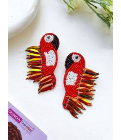 Stylish Beaded Bird Stud Earrings for Girls & Women