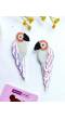Quirky Handmade Beaded Pink Birds Earrings for Girls