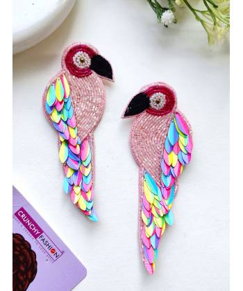 Quirky Beaded Parrot Earrings for Girls and Women