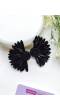 Black 'Half Flower' Handmade Earrings for Women