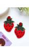 Handmade Beaded Strawberry Earrings