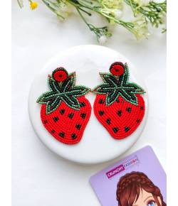 Handmade Beaded Strawberry Earrings