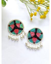 Buy Online Crunchy Fashion Earring Jewelry Crunchy Fashion Golden Floral Stud Style Earrings CFE1773 Jewellery CFE1773