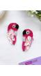 Pink Panchi Earrings- Quirky Beaded Bird Earrings for Women