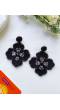 Black Flower Handmade Earrings for Women & Girls