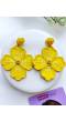 Yellow Floral Handmade Dangler Earrings for Women & Girls