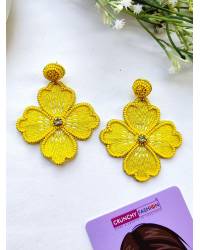 Buy Online Crunchy Fashion Earring Jewelry Yellow Panchhi Earrings- Quirky Beaded Earrings for Women/ Drops & Danglers CFE2207