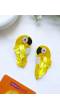 Yellow Panchhi Earrings- Quirky Beaded Earrings for Women/