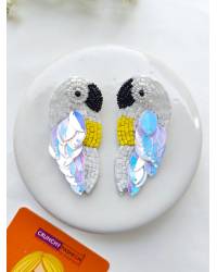 Buy Online Crunchy Fashion Earring Jewelry Handmade Floral Sky Blue-Pink-Yellow Beaded Jewelry Set for Handmade Beaded Jewellery CFS0545