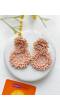 Peach Handmade Dangler Earrings for Women and Girls