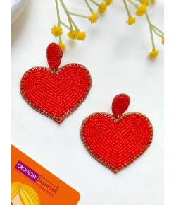 Red Heart Handmade Earrings - valentines day gifts for her