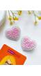 Pink Blushing Heart Handmade Stud Earrings for Women and