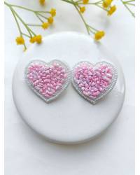 Buy Online Crunchy Fashion Earring Jewelry Handmade Pink-Peach Beaded Dangler Earrings for Women Drops & Danglers CFE2275