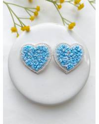Buy Online  Earring Jewelry Grey Crystal Mess Hoop Earrings: Handmade Beaded Statement Handmade Beaded Jewellery CFE2069
