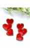 Shimmering Red Heart Stud Earrings for Women: Unique Handmade Valentines Day Gifts