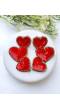 Shimmering Red Heart Stud Earrings for Women: Unique Handmade Valentines Day Gifts