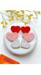 Handmade Beaded Heart Stud Earrings - Quirky Valentine's Day