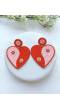 Handmade Red-Pink Heart Earrings: Stylish Valentines Day