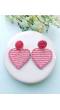 Light Pink Heart Shaped Handcrafted Beaded Earrings for Girls