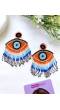 Tangerine Evil Eye Handmade Beaded Earrings for Girls &