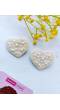 White Heart Beaded Stud Earrings: Perfect Valentine's Day