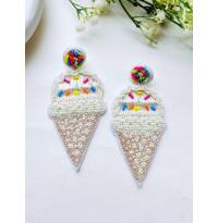 Snow Cone Handmade Earrings - Unique Statement Party Wear for