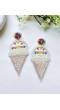 Snow Cone Handmade Earrings - Unique Statement Party Wear for