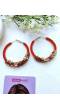 Contemporary Handmade Red Beaded Mess Hoops for Party