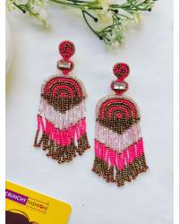 Buy Online Crunchy Fashion Earring Jewelry Floral Pink-Yellow Haldi Bridal Jewelry Set for Women Necklaces & Chains CFS0631