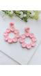 Handmade Pink Floral Beaded Earrings for Women and Girls