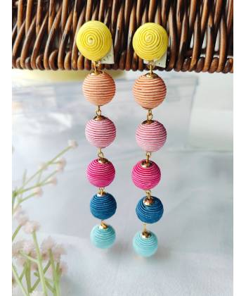 Rainbow Hues Handmade Beaded Earrings forgirls,Women