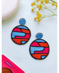 Buy Online Crunchy Fashion Earring Jewelry Rainbow Blossom Beaded Flower Drop Earrings Drops & Danglers CFE2079