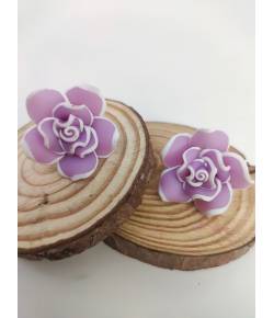 Lavender Purple Rose Flower Stud Earrings for Girls