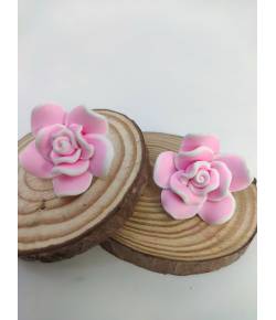 Baby Pink Rose Flower Stud Earrings for Women and Girls