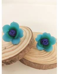Buy Online  Earring Jewelry Sky-Blue & White Beaded Oval Stud Earrings for Women & Girls Drops & Danglers CFE2046