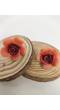 Peach-Brown Acrylic Rose Flower Stud Earrings for Girls & Women