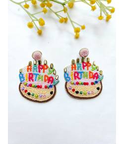 Buy Online Crunchy Fashion Earring Jewelry Multicolored Cake-shaped Birthday Earrings for Women and Girls Drops & Danglers CFE2291
