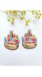 Multicolored Cake-shaped Birthday Earrings for Women and Girls