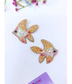 Buy Online Crunchy Fashion Earring Jewelry Quirky Yellow Fish Beaded Earrings for Women & Girls Drops & Danglers CFE2292