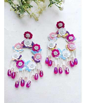 Handmade Pink, White & Purple Floral Bedazzling Jewellery for Women