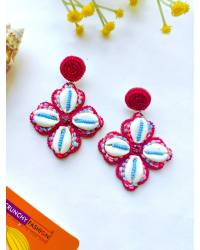 Buy Online  Earring Jewelry Handmade Yellow-Pink Stud Earrings for Women, Girls Drops & Danglers CFE2355