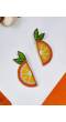 Tangerine Studs- Quirky Beaded Orange Stud Earrings for Girls