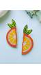 Tangerine Studs- Quirky Beaded Orange Stud Earrings for Girls