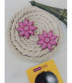 Pink Flower Handmade Stud Earrings for Women & Girls