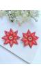 Orange Flower Handmade Beaded Stud Earrings Jewellery for Women & Girls