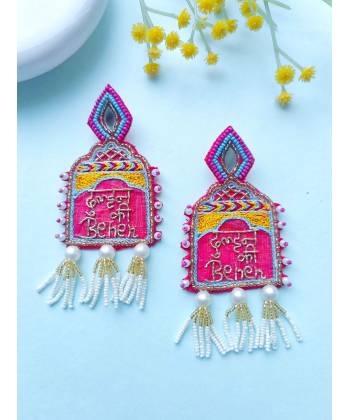 'Dulhan ki Behen' Beaded Earrings for Wedding Haldi Mehndi Occasions