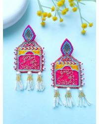 Buy Online Crunchy Fashion Earring Jewelry Mint Green Handmade Beaded Circular Earrings for Women & Drops & Danglers CFE2175