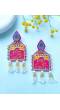 Dulhan ki Saheli Handmade Beaded Pink Earrings for Haldi Mehndi