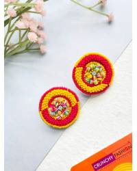 Buy Online Crunchy Fashion Earring Jewelry Pink Panchi Earrings- Quirky Beaded Bird Earrings for Women Drops & Danglers CFE2197